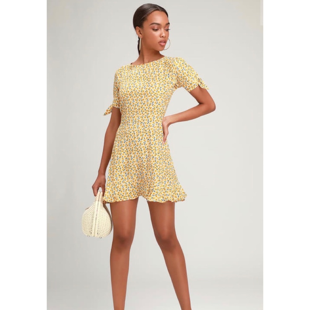 Faithfull the Brand yellow Daphne dress